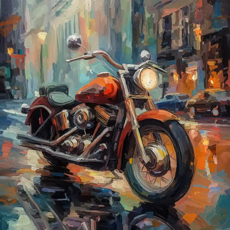 Moderne Kunst: "Harley in the Streets", H. Mühlbauer-Gardemin, Original/serielles Unikat (Nr. 1/10) Top-Preis