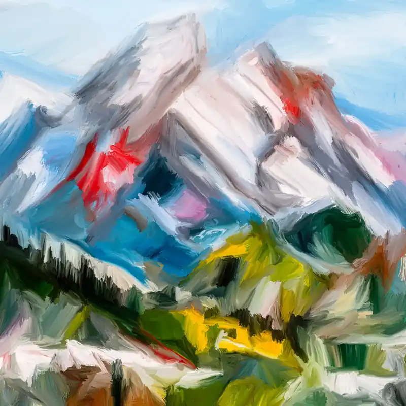 Moderne Kunst: "Berge", H. Mühlbauer-Gardemin, Original/Unikat Finale Aktion