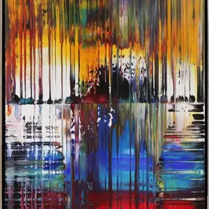 G. Hung: "Lighttower II", gerahmtes Originalgemälde (Unikat) Highlight
