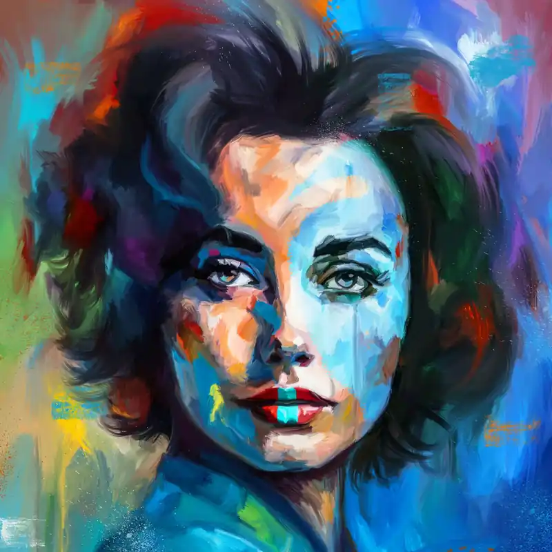 Moderne Kunst: "Liz Taylor", H. Mühlbauer-Gardemin, Original/serielles Unikat Schnäppchen
