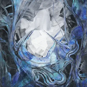 J. Fernandez: "Dynamische Eisstruktur I", Originalgemälde (Unikat), Acrylbilder Preisreduziert