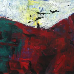 Saisonangebot D. Hille: "Rotes Massiv", Originalgemälde (Unikat)