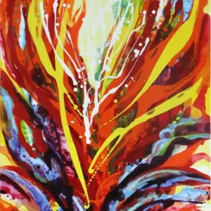 Acrylgemälde. L.Roth: "Hibiskusblüte" Schnäppchen