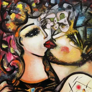 Moderne Kunst: "Luxus & Knutschen III", K. Namazi, Original/Unikat Letzte Chance