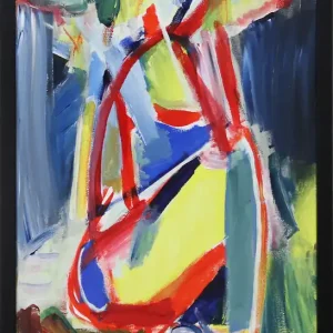 Finale Aktion M. Cieśla: "Abstraktion, Weibliche Form", Expressionistisches Acrylgemälde, Original/Unikat