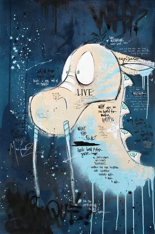 Acrylbild von Dana Kathy: "Little JJ", Original/Unikat, Streetart Kracherpreis