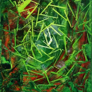 Kracherpreis R. König: "Dynamic Process: Searching", abstraktes Originalgemälde (Unikat)