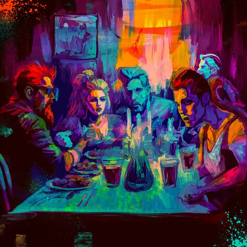 Markenware Moderne Kunst: "Supper", H. Mühlbauer-Gardemin, Original/Unikat