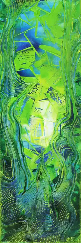Unikat: "Über den Sümpfen I", Originalgemälde, J. Fernandez, Acrylbilder Top-Angebot
