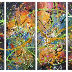 Versand Am Gleichen Tag Abstrakte Originalkunst : "Farbkosmos IV", G. Hung, Unikat