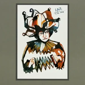 L. Roth: "Spielmann". originale Grafik/Zeichnung (Unikat) Schnäppchen