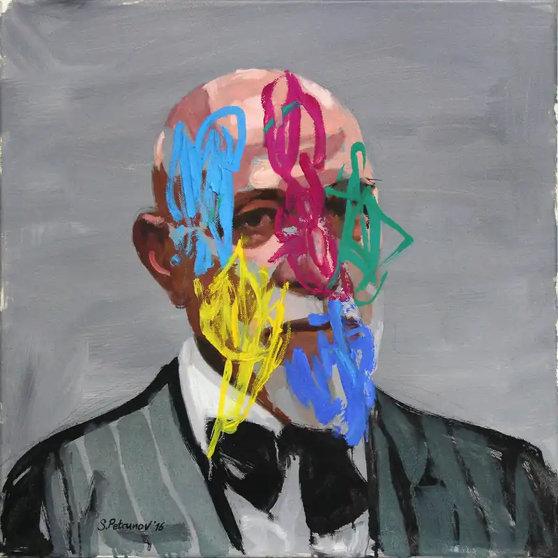 S. Petrunov: "Portait of Markus Lupertz", zeitgenössisches Originalgemälde (Unikat) (A) Garantierte Lieferung
