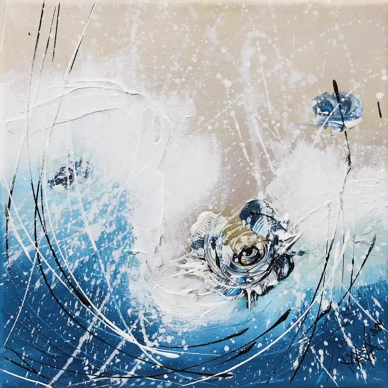 Finale Aktion Maya: "Little blue", Originale Acrylbilder (Unikat)