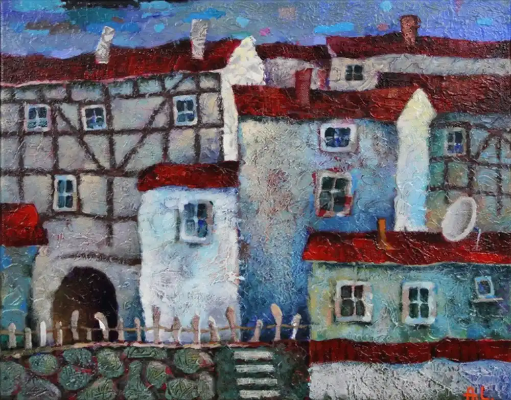Acrylmalerei Bilder von Andy Larrett: "Das Dämmerlicht" Billig