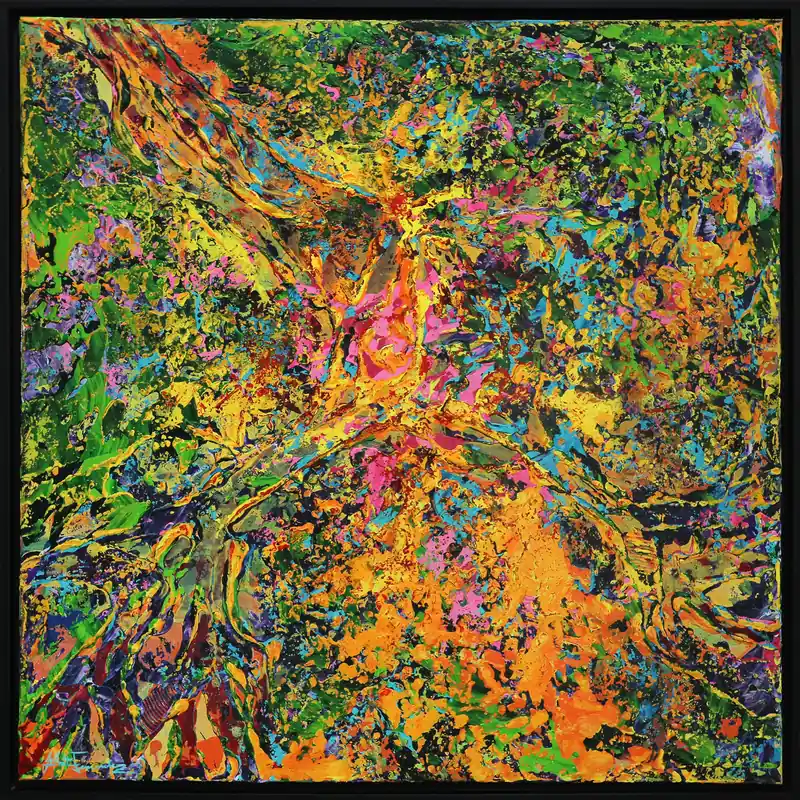 Moderne Originalkunst: "Secret Blossom I", J. Fernandez, Unikat Letzte Chance