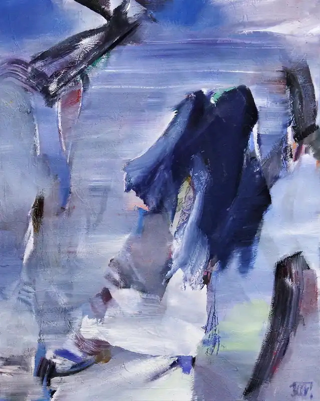 Begrenztes Angebot D. Block: "The memory before the horizont II", Original/Unikat, zeitgenössische Acryl-/Ölmalerei