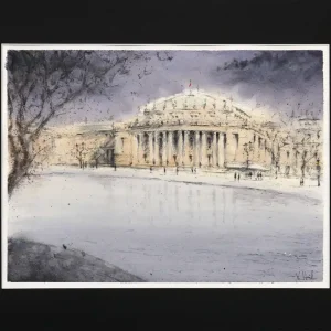 Geprüft Aquarellmalerei: "Stuttgart Oper", Original/Unikat, V. Heil