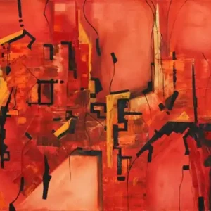Moderne Ölbilder, B. Ossowski: "Red Passion", Originalgemälde (Unikat) Beliebt