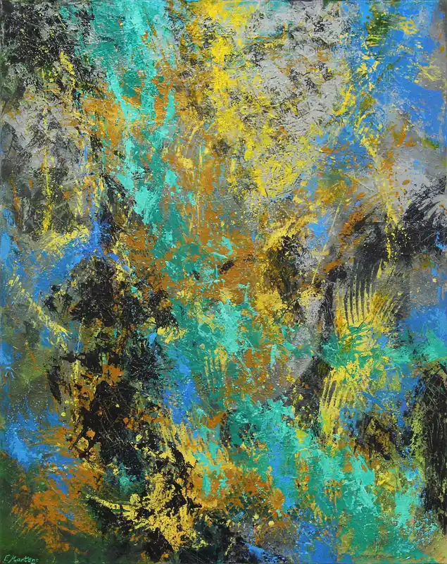 Abstrakte Malerei von Ewa Martens: "Laguna", Original/Unikat Sale