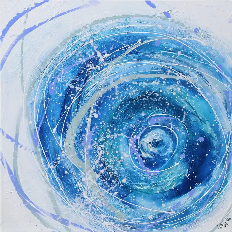 Sofort Bestellen Maya: "Blue swirl", Originale Acrylbilder (Unikat)