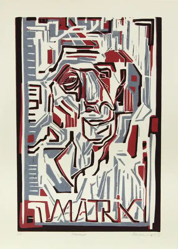 K. Blechschmidt: "Matrix", originale Grafik/limitierte Auflage, Linolschnitt Beliebt