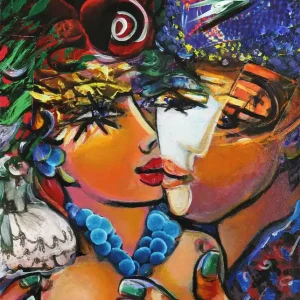 Moderne Kunst: "Luxus & Knutschen II", K. Namazi, Original/Unikat Markenware