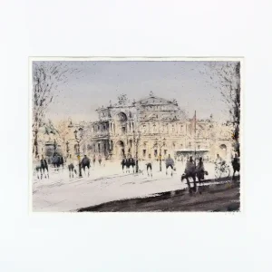 Echt Aquarellmalerei: "Semperoper Dresden", Original/Unikat, V. Heil