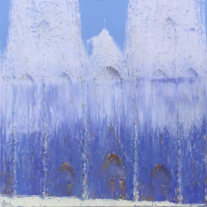 Ölgemälde: "Kölner Dom - blaue Stunde", Original/Unikat, V. Heil Top-Preis