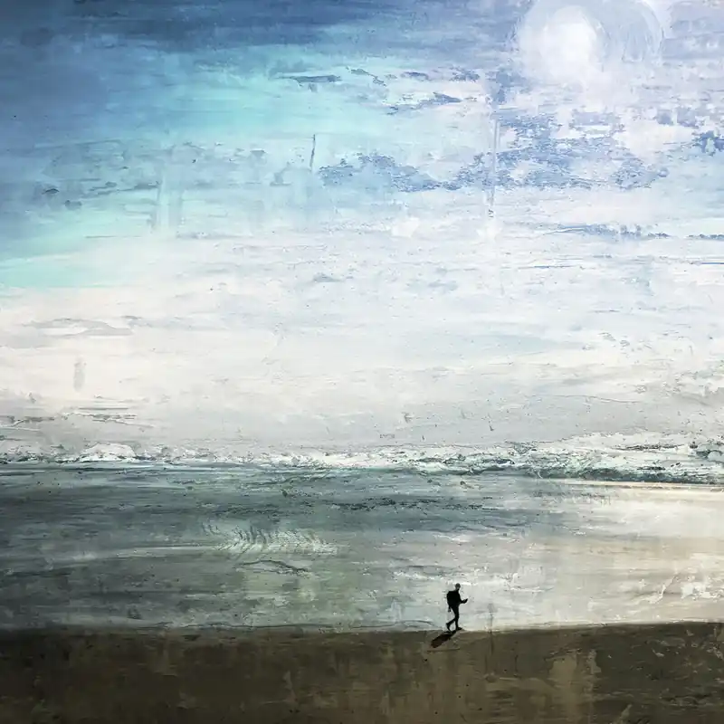 Moderne Kunst: "Allein am Meer", H. Mühlbauer-Gardemin, Original/serielles Unikat Jetzt Kaufen