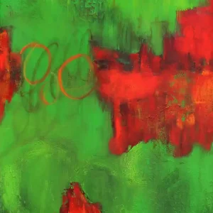 Neu M.Rick: "Rot auf Grün". Originalgemälde (Unikat)