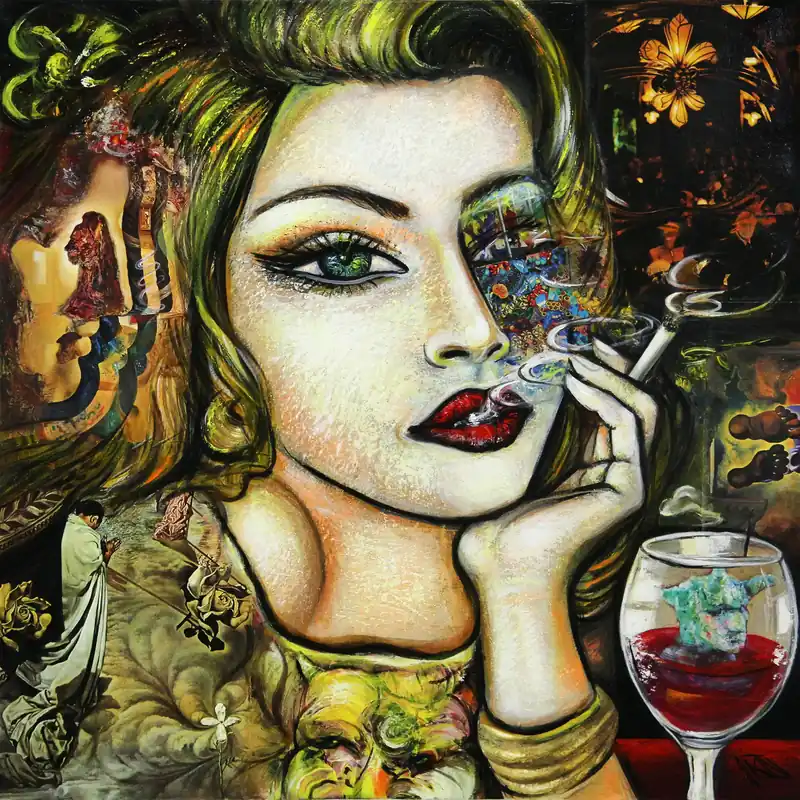 Moderne Kunst: "Vamp III", K. Namazi, Original/Unikat Nur Heute