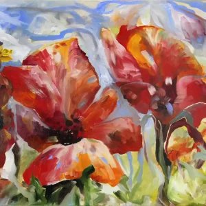 Sichere Zahlung Acrylgemälde: "Blumensehnsucht", Original/Unikat, J. Riemer