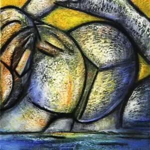 Sofort Bestellen K. Namazi: "Romantischer Kubismus I", originales Acrylgemälde, Unikat (ri, A)