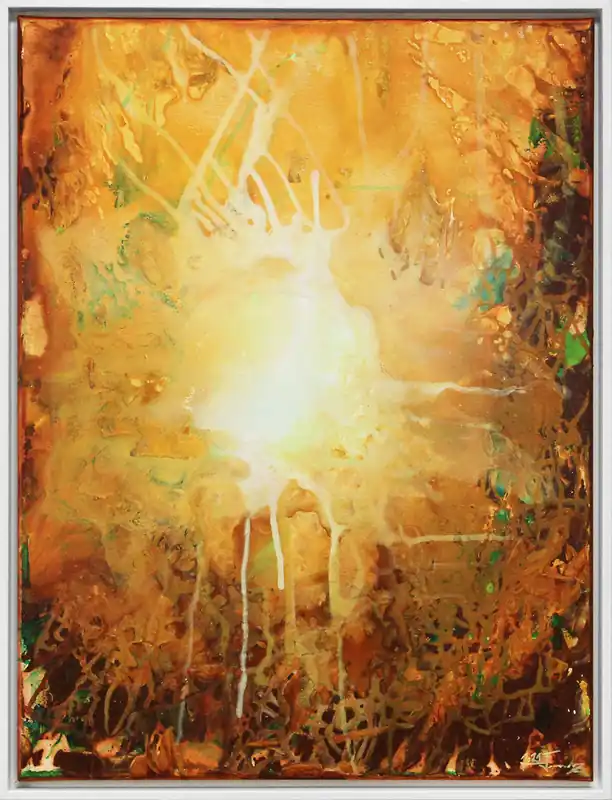 J. Fernandez: "Amorphes Licht I", moderne Originalkunst (Unikat) Kostenloser Rückversand