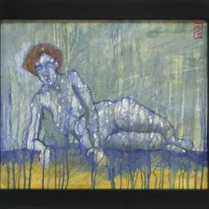 Schneller Versand C. Blechschmidt: "Blauer Schimmer", Original/Unikat, zeitgenössisches Ölgemälde