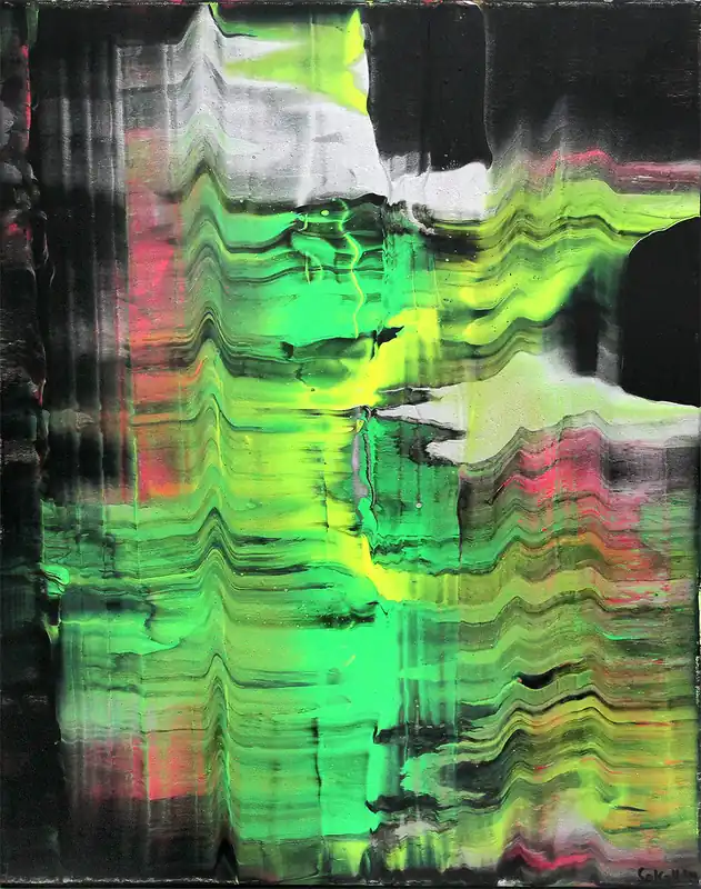 Abverkauf K. Sokoll: "Neon Falls", Originalgemälde (Unikat)