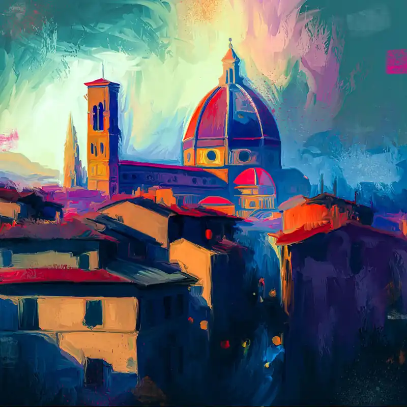 Moderne Kunst: "Florenz, die Stadt der Künste", H. Mühlbauer-Gardemin, Original/serielles Unikat Bestpreis