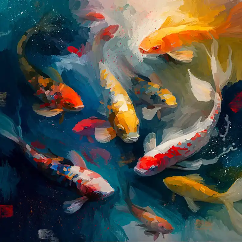 Moderne Kunst: "Der Koi", H. Mühlbauer-Gardemin, Original/serielles Unikat Rabatt