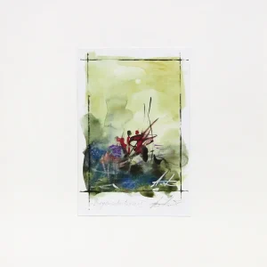 Malerei/Grafik auf Papier: "Bogenschützen - 1", A. Larrett, Original (Unikat) Begrenztes Angebot