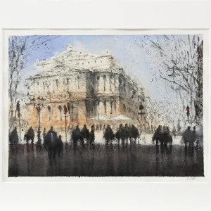 Aquarellmalerei: "Alte Oper Frankfurt Nr. 3", Original/Unikat, V. Heil Abverkauf