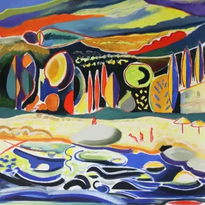 Sale Zeitgenössische Acrylmalerei: "Küste in der Toskana", M. Cieśla, Original (Unikat)