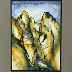 Top-Seller L. Roth: "Bastei". originale Grafik/Zeichnung (Unikat)