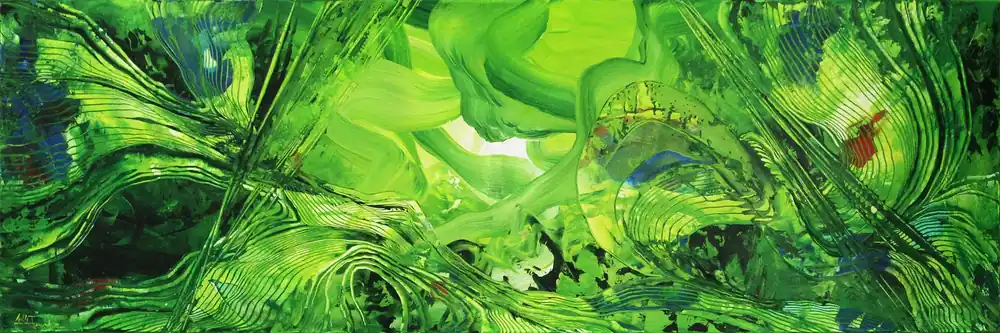 Unikat: "Lichtwellen II", Originalgemälde, J. Fernandez, Acrylbilder Sichere Zahlung