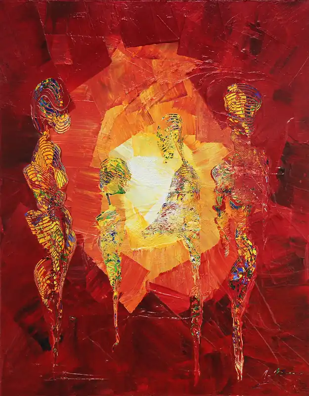 Originalgemälde: Mystic Family I, Unikat, J. Fernandez Sofort Bestellen