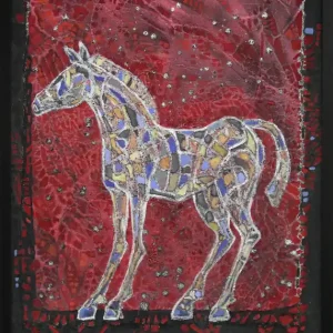 Markenware C. Blechschmidt: "Kleines Pferd", Original/Unikat, zeitgenössisches Ölgemälde