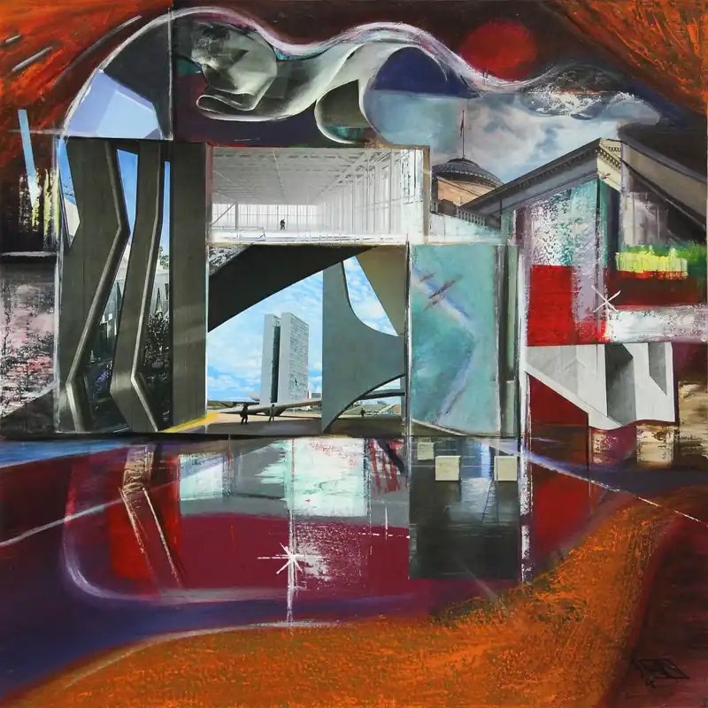 Moderne Kunst: "Gedankenarchitektur I", K. Namazi, Original/Unikat Preiswert