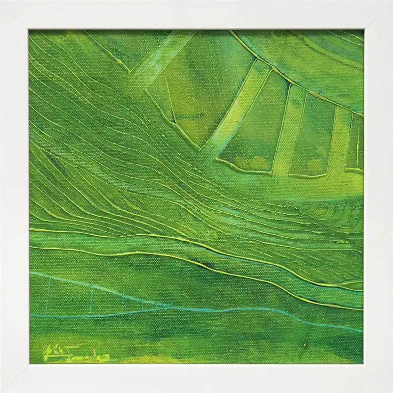 Unikat: "Landscape Green II", J. Fernandez, Modernes Originalgemälde Markenware