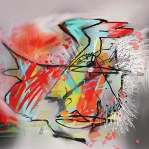 Digitale Grafik, Dirk Hille: "Buntkopf", Nr. 2/3, Aludibond Top-Angebot