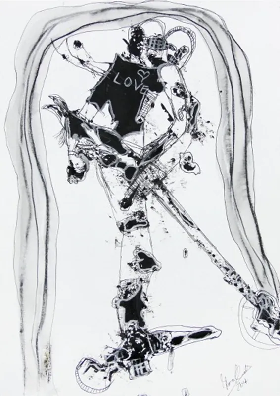 Sonderangebot Zeitgenössische Grafik/Malerei, Ilona Schmidt: "Schimmelreiter"