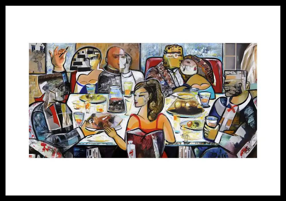 Fineartprint, signiert: "Artdinner I", K. Namazi, limitierte Edition auf Papier, Nr. 1/150 Neuheit